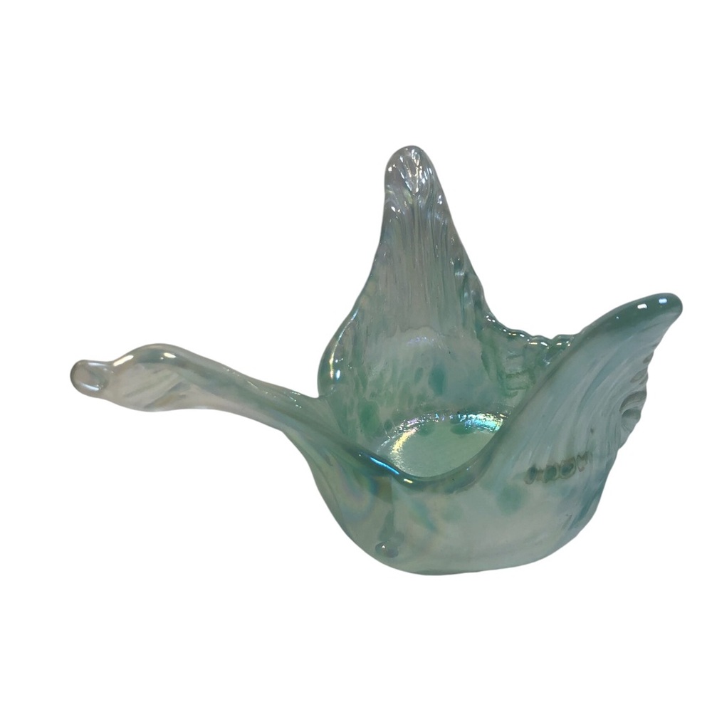 Murano Sea-Green Glass Bird Sculpture candle holder Hand Blown
